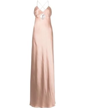 Michelle Mason Cut-Out Detail Silk Gown - Pink