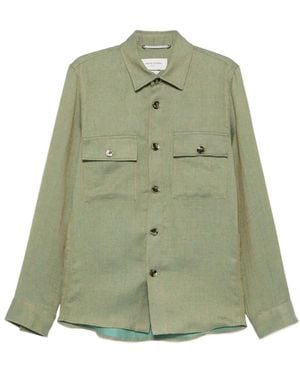 Jacob Cohen Herringbone-Weave Button-Up Jacket - Green