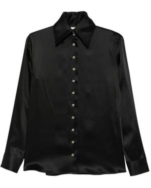 KHAITE Ivy Button-Fastening Long-Sleeve Shirt - Black