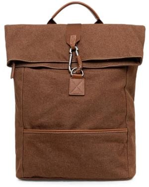 Benetton Carabiner-Fastening Backpack - Brown
