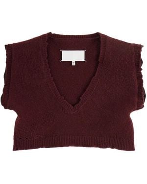 Maison Margiela Cotton Cropped Top - Purple