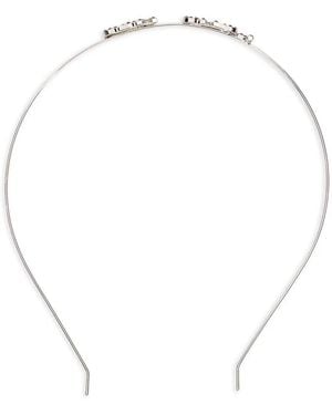 Red(V) Lettering Headband - White