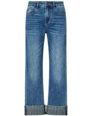 Liu Jo Straight-Leg Jeans With Micro-Rhinestones - Blue