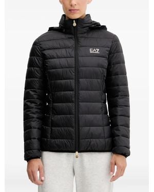EA7 Gefütterte Kapuzenjacke - Schwarz