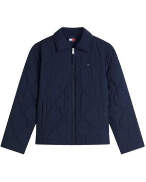 Tommy Hilfiger Quilted Zip-Up Bomber Jacket - Blue