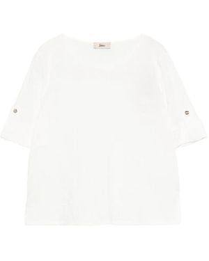 Herno Round-Neck Blouse - White