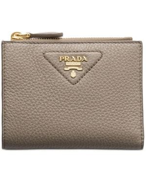 Prada グレインレザー 財布 S - グレー