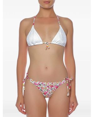 Banana Moon Floral-Print Shell-Embellished Bikini - Pink