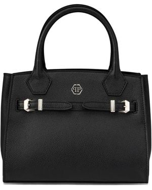 Philipp Plein Small Top-Handle Leather Tote Bag - Black