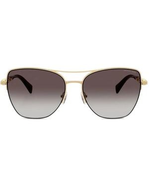 Michael Kors Chain-Link Metal Sunglasses - Brown
