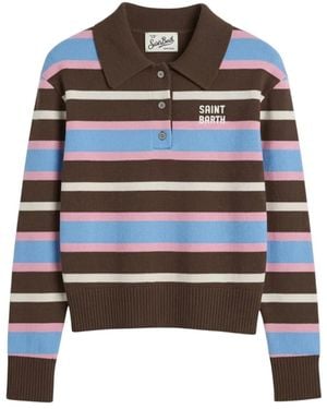MC2 Saint Barth Striped Polo Jumper - Black