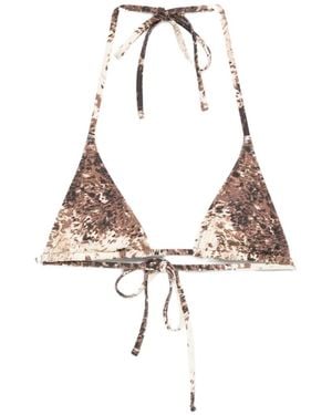 Frankie's Bikinis Paradise Tie Triangle Bikini Top - Brown