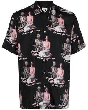 Endless Joy Camisa Wave After Wave con manga corta - Negro