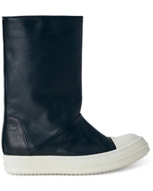 Rick Owens Leather Toe-Cap Boots - Bleu