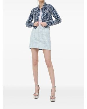 Miss Sixty Sequin-Embellished Denim Mini Skirt - Blue