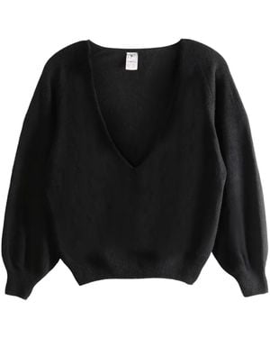 Baserange Top Con Scollo A V - Nero