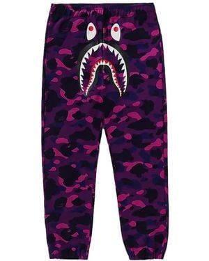 A Bathing Ape Colour Camo Shark Track Trousers - Blue