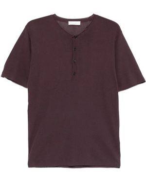 Roberto Collina Button-Embellishment T-Shirt - Purple