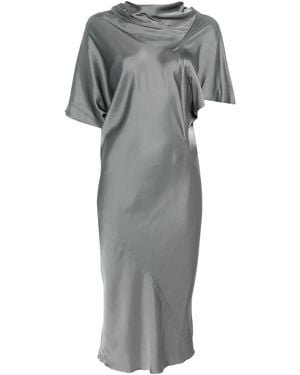 Rick Owens Draped Cowl-Neck Dress - Grey
