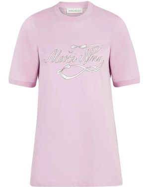 Nina Ricci Merci Nina Cotton T-Shirt - Pink
