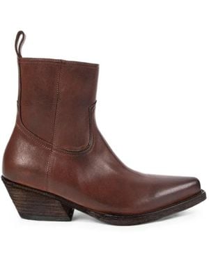 Ann Demeulemeester Pointed-Toe Ankle Boots - Brown