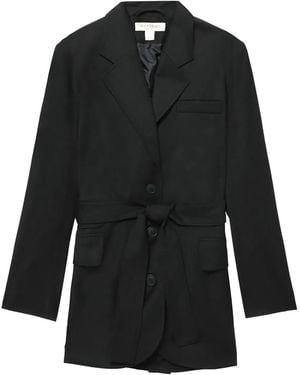 Matériel Blazer Met Ceintuur - Zwart