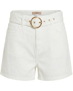 Twinset Belted Shorts - White