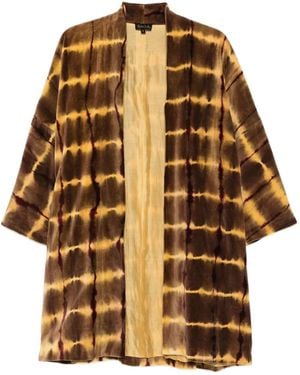 Yavi Cardigan En Coton À Motif Tie-Dye - Marron