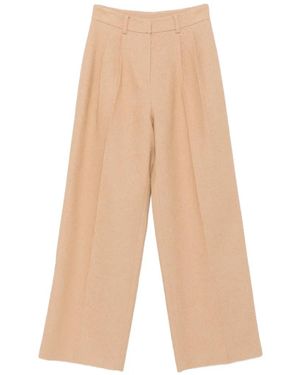 Patrizia Pepe Pleated Wide-Leg Trousers - White