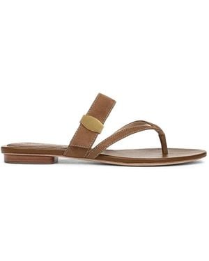 Veronica Beard Salva Dash Flat Sandals - Brown