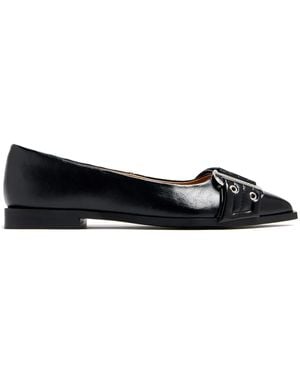 Steve Madden レザー フラットシューズ - ブラック