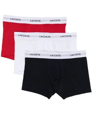 Lacoste Logo-Waistband Briefs (Set Of Three) - Red