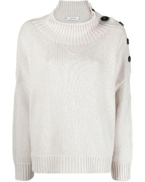 Yves Salomon Button Turtleneck Jumper - White