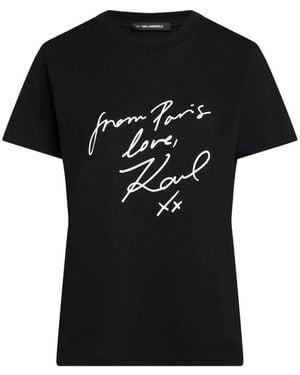 KARL LAGERFELD Graphic-Print T-Shirt - Black