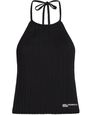 KARL LAGERFELD Sleeveless Top - Black
