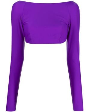 PUCCI Iride-Print Cropped Top - Purple
