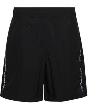 Warren Lotas Barbed-Wire Track Shorts - Black