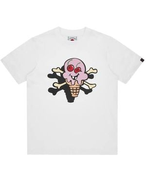 ICECREAM Cones & Bones T-Shirt Met Print - Wit