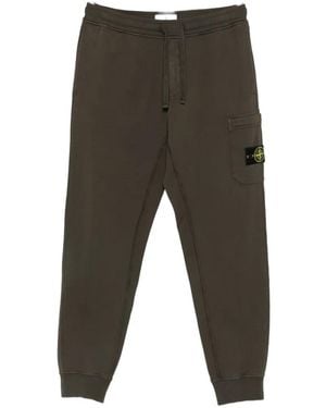 Stone Island Compass-Patch Pocket Track Trousers - Grey