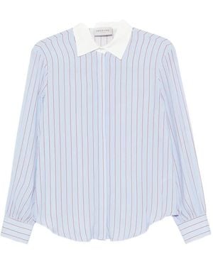 ERMANNO FIRENZE Vertical-Stripe Long-Sleeve Shirt - White