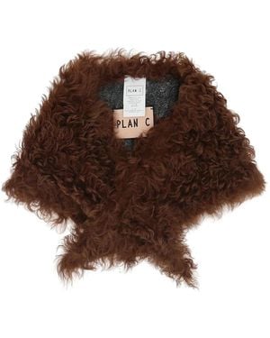 Plan C Shearling Scarf - Brown