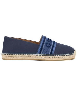 Gucci Logo-Strap Canvas Espadrilles - Blue