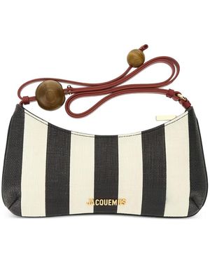 Jacquemus Striped bead shoulder bag - Blanco