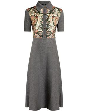 Etro Paisley-Print Knitted Dress - Grey