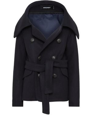 DSquared² Double-Breasted Coat - Blue