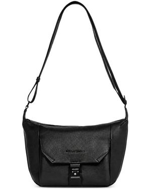 Piquadro Bolso De Hombro Con Cierre Con Hebilla - Negro