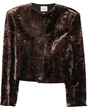 Alysi Crinkled-Finish Button-Up Jacket - Black
