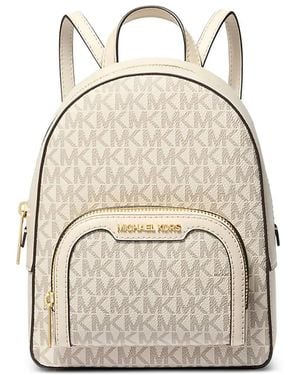 Michael Kors Extra Small Jaycee Monogram-Pattern Backpack - Natural