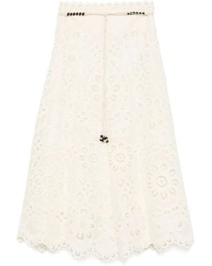 Zimmermann Falda Rhiannon bordada - Neutro