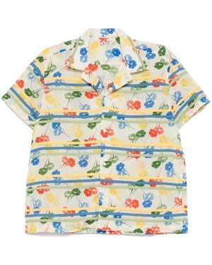 Bode Flower Stamp Shirt - Grey
